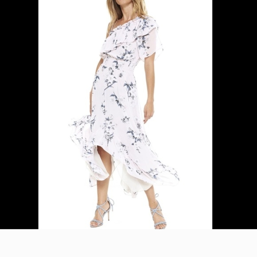 Misa Los Angeles Lavender Floral Asymmetrical Dress - Picture 5 of 6